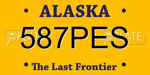 587PES Alaska License Plate
