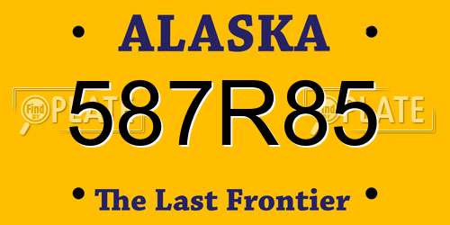 587R85 Alaska License Plate