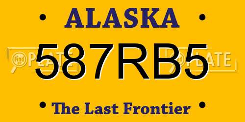 587RB5 Alaska License Plate