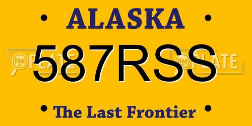 587RSS Alaska License Plate