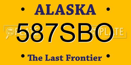 587SBO Alaska License Plate