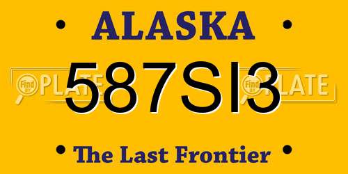 587SI3 Alaska License Plate