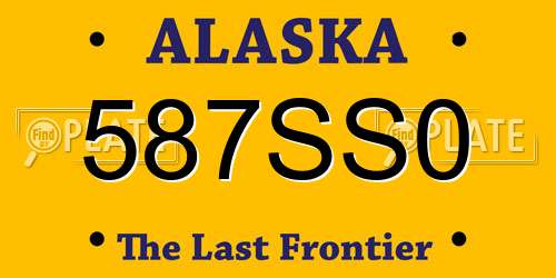 587SS0 Alaska License Plate