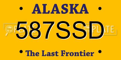 587SSD Alaska License Plate