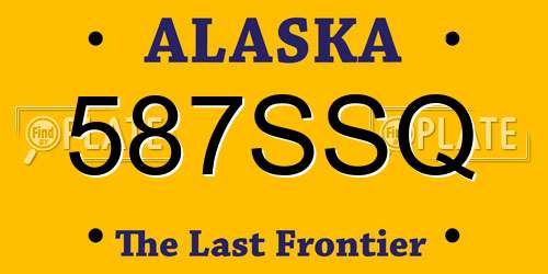 587SSQ Alaska License Plate