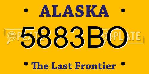 5883BO Alaska License Plate