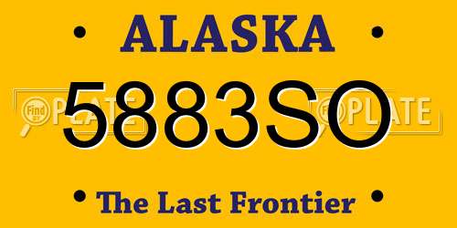 5883SO Alaska License Plate