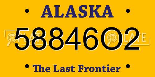 58846O2 Alaska License Plate