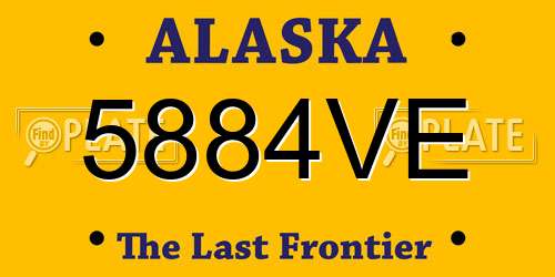 5884VE Alaska License Plate