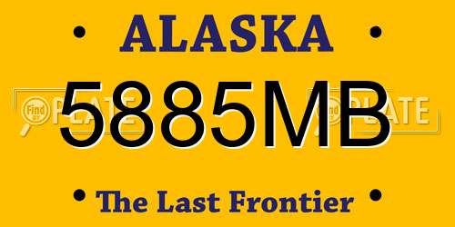 5885MB Alaska License Plate