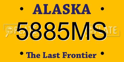 5885MS Alaska License Plate