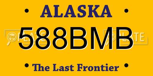 588BMB Alaska License Plate