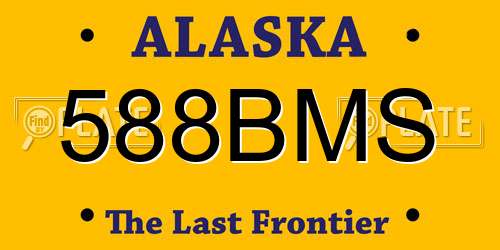 588BMS Alaska License Plate