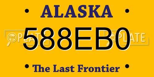 588EB0 Alaska License Plate