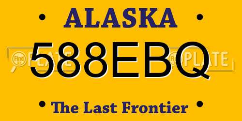 588EBQ Alaska License Plate