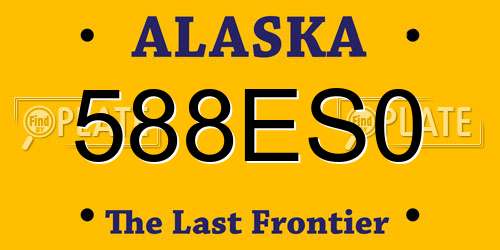 588ES0 Alaska License Plate