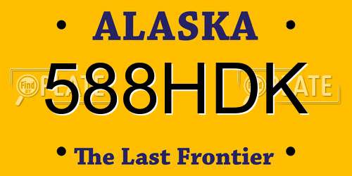 588HDK Alaska License Plate