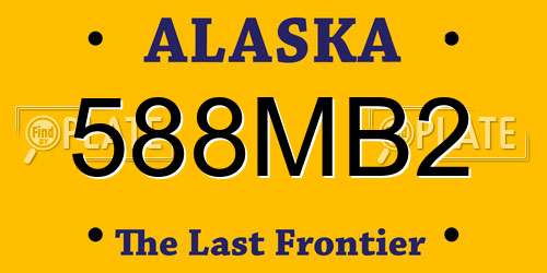 588MB2 Alaska License Plate
