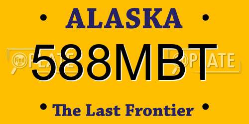 588MBT Alaska License Plate