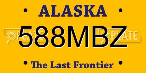 588MBZ Alaska License Plate