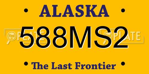 588MS2 Alaska License Plate