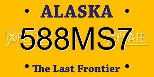 588MS7 Alaska License Plate