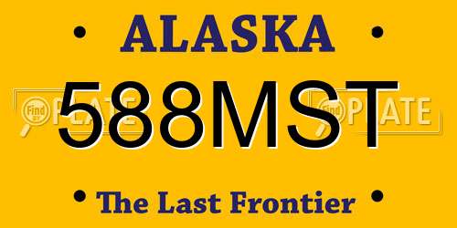 588MST Alaska License Plate