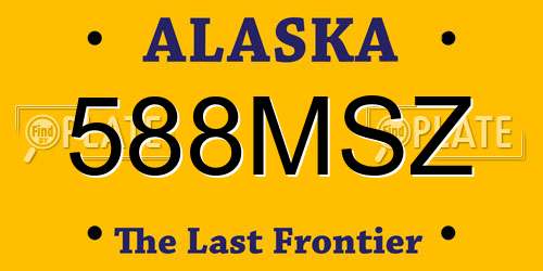 588MSZ Alaska License Plate