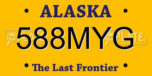 588MYG Alaska License Plate