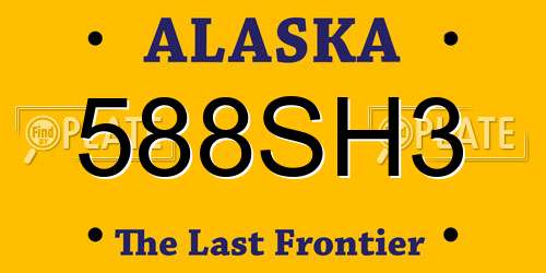 588SH3 Alaska License Plate
