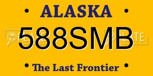 588SMB Alaska License Plate