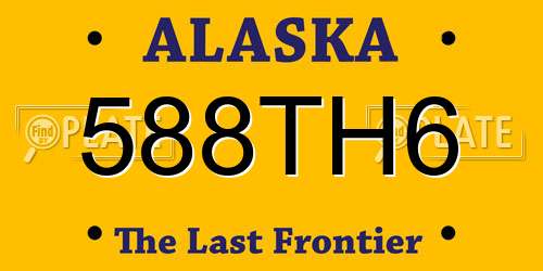 588TH6 Alaska License Plate