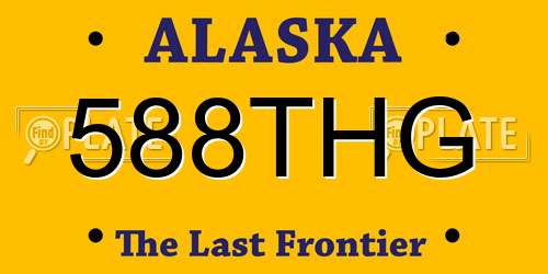 588THG Alaska License Plate