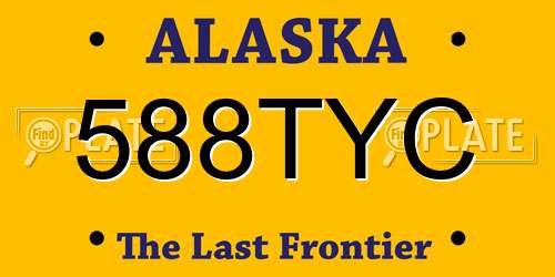 588TYC Alaska License Plate