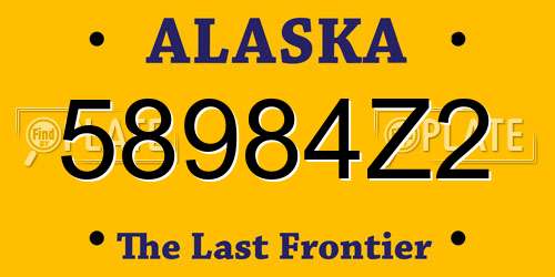 58984Z2 Alaska License Plate