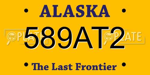 589AT2 Alaska License Plate