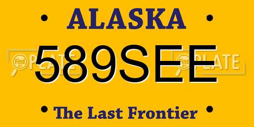 589SEE Alaska License Plate