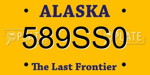 589SS0 Alaska License Plate