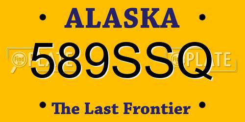 589SSQ Alaska License Plate