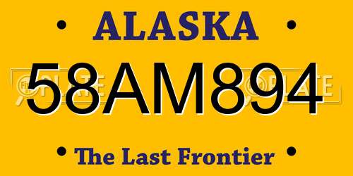 58AM894 Alaska License Plate