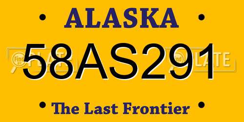 58AS291 Alaska License Plate