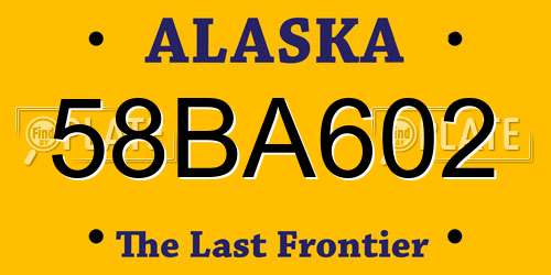 58BA602 Alaska License Plate