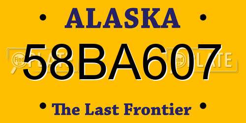 58BA607 Alaska License Plate