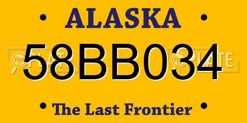 58BB034 Alaska License Plate