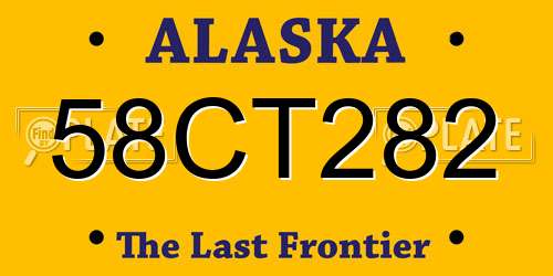 58CT282 Alaska License Plate