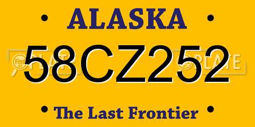 58CZ252 Alaska License Plate
