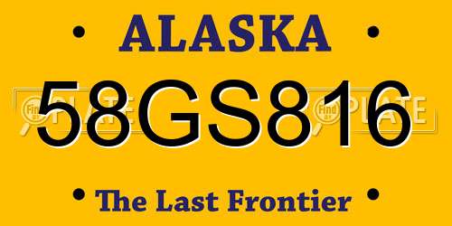 58GS816 Alaska License Plate