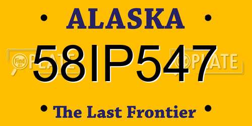 58IP547 Alaska License Plate