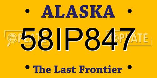 58IP847 Alaska License Plate
