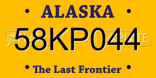 58KP044 Alaska License Plate